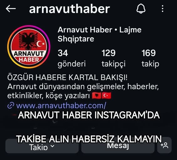 Arnavutluk Haber Sayfası Instagram’da Yeni Konseptiyle Arnavutluk haberlerini takipçilerine ulaştıran