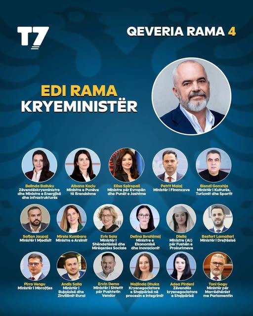 Arnavutluk’ta Yeni Hükümet Kabinesi Açıklandı Arnavutluk genel seçimlerinde büyük bir