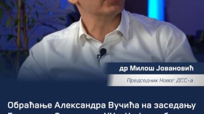 Miloš Jovanović’ten Vucic’e Eleştiri Yeni DSS Başkanı Miloš Jovanović, BM