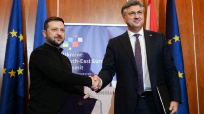 Ukrayna Devlet Başkanı Volodimir Zelenskiy, Hırvatistan Başbakanı Andrej Plenkovic ile