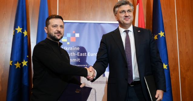 Ukrayna Devlet Başkanı Volodimir Zelenskiy, Hırvatistan Başbakanı Andrej Plenkovic ile