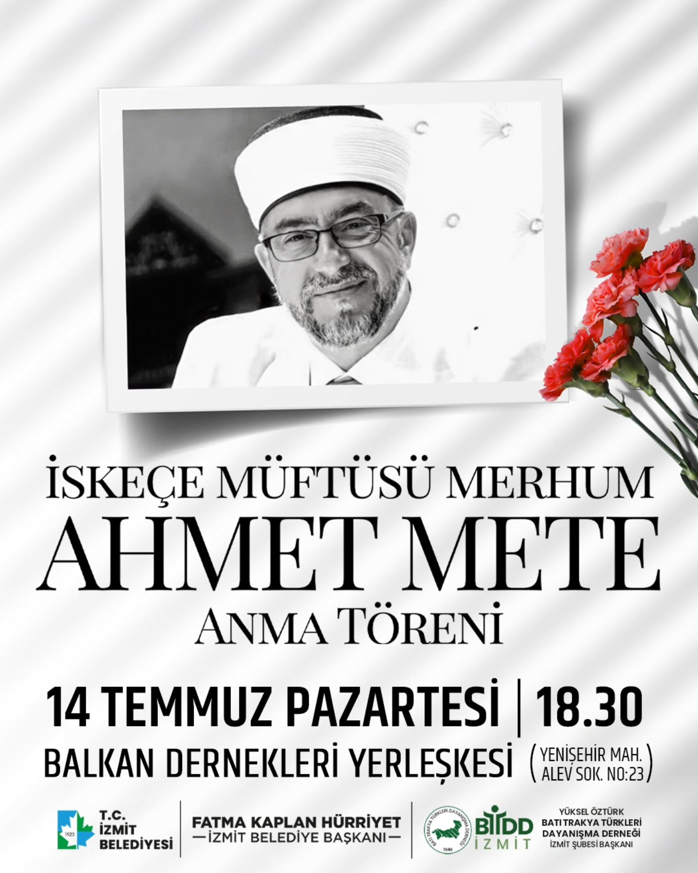Batı Trakya Türklerinin simge isimlerinden İskeçe Müftüsü merhum Ahmet Mete,