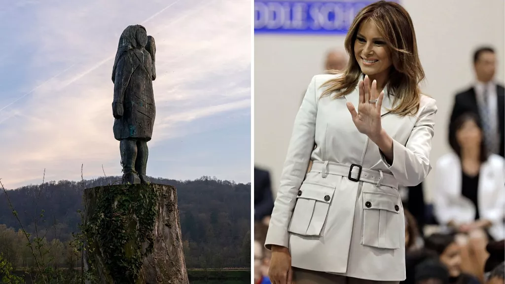 Melania Trump’ın gerçek boyutlardaki bronz heykeli, 2020 yılında açılmış ve